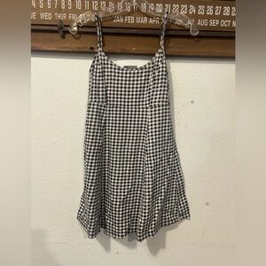 Forever 21 women's black/white houndstooth print twill mini dress sz S (1494)